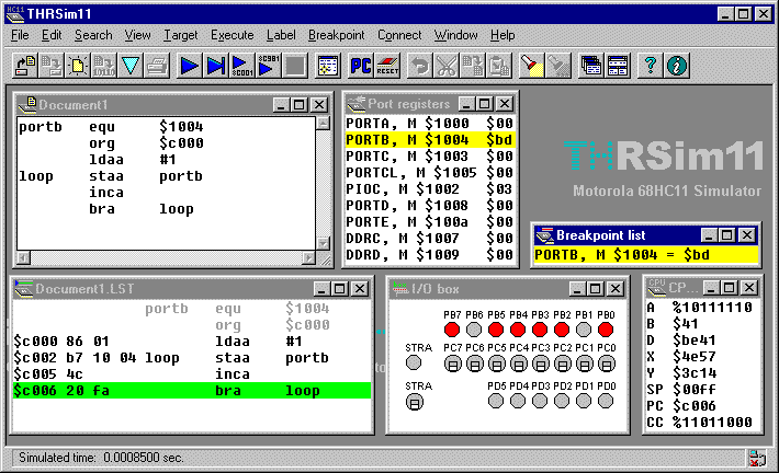 THRSim11 screenshot